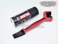 MOTUL ชุดทำความสะอาดโซ่ (C1) 150ml + แปรงขัดโซ่สีแดง อย่างดี