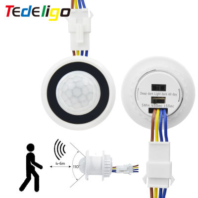 Interruptor De Sensor De Movimiento PIR,เครื่องตรวจจับขนาดเล็ก Inigente,Módulo De Temporizador Ajustable,Infrarrojo Para Automatización Del Hogar,Luz LED De Encendido Y Apagado,110V, 220V