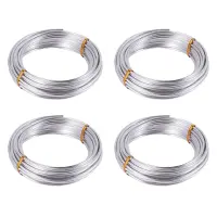 4X 3mm Aluminium Wire 10M Craft Silver Wire for Jewellery Making Clay Modelling Bonsai and Model