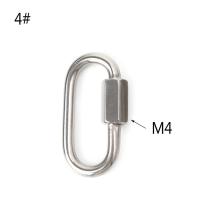 สแตนเลสใหม่เกลียวล็อคชุดปีนเขา Carabiner Quick Links ตะขอแขวนนิรภัย