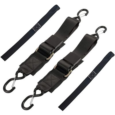 2-Pack Boat Trailer Transom Tie-Down Straps,2in x 4Ft Adjustable Transom Straps with Quick Release Buckle