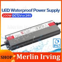 Merlin Irving Shop 200W LED Driver DC12V DC24V IP67 Waterproof Lighting Transformers for Outdoor Lights Power Supply AC100-265V 200W