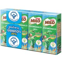 Free delivery Promotion Milo UHT Milk Chocolate Malt Less Sugar 180ml. Pack 4 Cash on delivery เก็บเงินปลายทาง