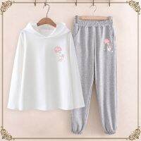 Spot parcel post2023 New Hoodie Pants一 Set Early Spring Wear Three-Piece Set Female Junior High School Student Girl Suit