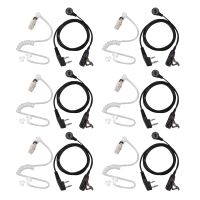 6X 2 Pin PTT MIC Headset Covert Acoustic Tube In-Ear Earpiece for Kenwood TYT Baofeng UV-5R BF-888S CB Radio Accessories