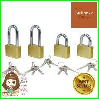 กุญแจมาสเตอร์คีย์ AZLE 50 มม. สีทองเหลืองขัดเงา แพ็ก 4 ชิ้นMASTER KEYED PADLOCK AZLE 50MM POLISHED BRASS 4EA/SET **ขายดีที่สุด**