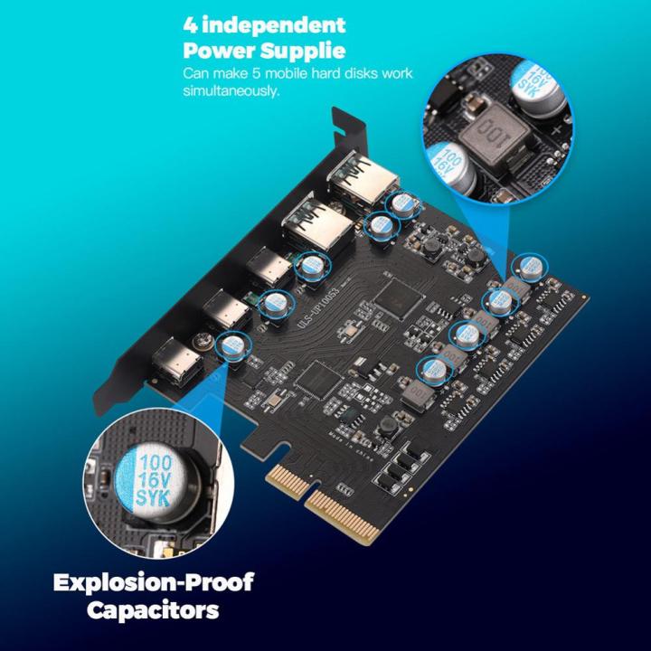 pcie-อะแดปเตอร์-x4ไป-usb-3-2-20อะแดปเตอร์-gbps-usb-usb-gen2-usb3-2-3x-และ2x-tpyc-c-เกื้อหนุนหน้าต่าง7-8-10-32-64บิต-10-8-2-mac-os