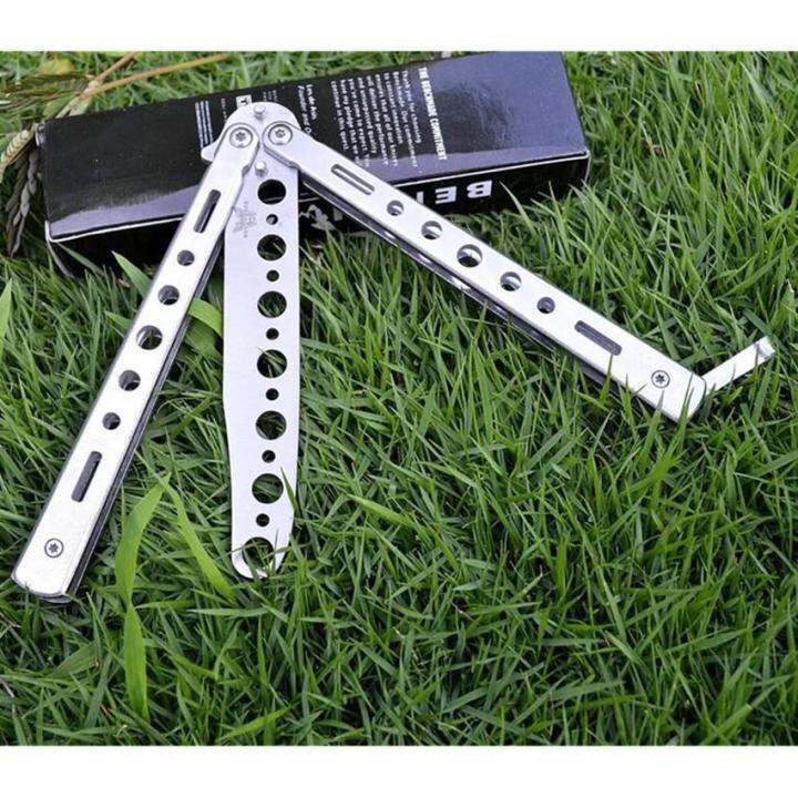 balisong-มีดบาลิซอง-silver-ซื้อ-1-แถม-1