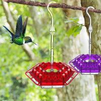 Hanging Red Hexagonal Hummingbird Feeder With Hook Feeder Garden Bird A6S3