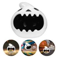 Funnmall ผู้ถือจานขนมฮาโลวีน Ghost Shaped Candy Bowl ตกแต่งปาร์ตี้ฮาโลวีน