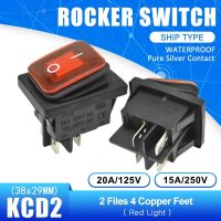 KCD2สวิตช์โยกกันน้ำเปิด-ปิด4PIN 6PIN ปุ่มกันน้ำรูปเรือสวิตช์ไฟ15A 250V