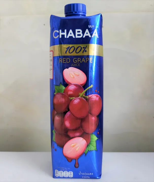 [Hộp 1 Lít] NƯỚC NHO ÉP NGUYÊN CHẤT [Thailand] CHABAA Red Grape Juice