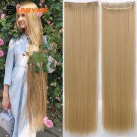 100CM Synthetic 5 Clip In Hair Extensions For Women Black Brown Blonde Long Straight Hairstyle Hairpiece Natural Fake Hair