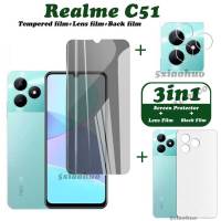 Realme กระจกเทมเปอร์ C51 Realme C51ปกป้องหน้าจอ Realme C51อุปกรณ์ป้องกันเลนส์กล้องถ่ายรูปคลุมทั้งหมดกระจกความเป็นส่วนตัวด้านหน้าจอ