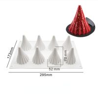 8 Cavity Christmas Tree Shaped Silicone Cake Mold Candle Mold Cookies 3D Baking Tools Candle Making Bread Cake  Cookie Accessories