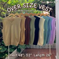 COD ( พร้อมส่ง ) เสื้อกั๊กไหมพรม Oversize สีพื้น