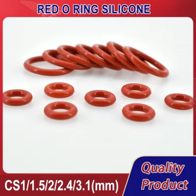 CS 1mm 2mm 3.1mm cincin O ketebalan merah VMQ Gasket segel kelas makanan kedap air silikon karet terisolasi cincin o