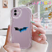 Jjlingji เคส F04 M04 A04E ปลอกสำหรับ Samsung เคสแฟชั่นลายค้างคาวเนื้อครีมขอบเป็นคลื่นกันกระแทกแบบใสนิ่มเคสมือถือสร้างสรรค์เคสโปร่งใสลายกล้องถ่ายรูปซิลิกาเจลป้องกัน