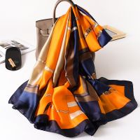 Fashion Spring Silk Scarf Women Luxury Brand Hjab Foulard Femme Designer Belts Print Bandana Hot Sale Ladies Shawl 180cm