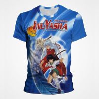 Inuyasha อะนิเมะญี่ปุ่น 3D พิมพ์เสื้อยืดผู้ชายแฟชั่นฤดูร้อนการ์ตูนการ์ตูนการ์ตูนแขนสั้นผู้หญิงเสื้อยืดถนนด้านบน XS-5XL