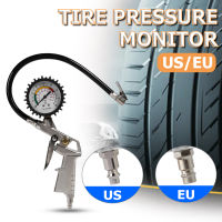 เครื่องวัดความดันยางรถยนต์ตัวชี้ยางความดันอากาศ Inflator Gauge Meter (Euus Plug) Auto รถจักรยานยนต์รถบรรทุกยางเครื่องมือวัด