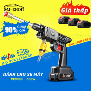 Máy rửa xe chạy pin với hộp,May rua xe cầm tay gia đình mini, Lõi Đồng 600w