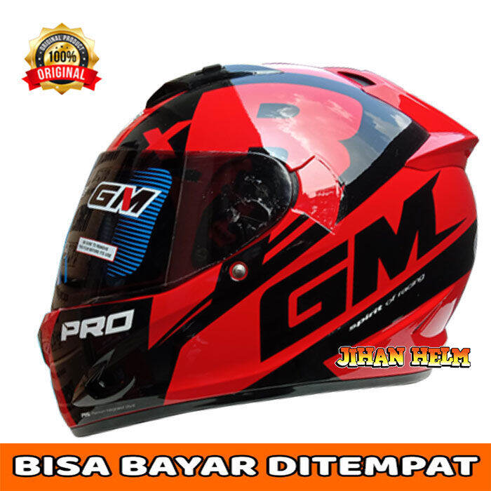 Helm Helm Gm Helm Ful Face Gm Race Pro Zr Red Original Terlaris Lazada Indonesia