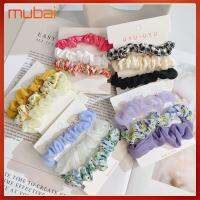 MUBAI 3pcs แฟชั่นสำหรับผู้หญิง ผ้าชีฟองเส้นด้าย scrunchies ที่มัดผม อีลาสติก เชือกมัดผม ฤดูร้อนฤดูร้อนฤดูร้อน อุปกรณ์เสริมผม ยางรัดผม สำหรับผู้หญิง