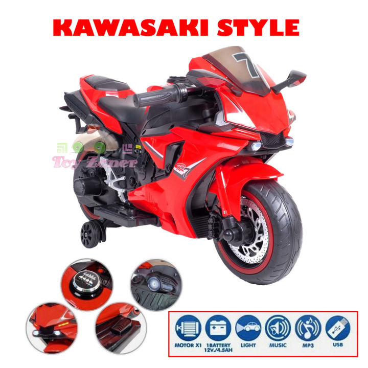 toyzoner-kawasaki-style-รถมอเตอร์ไซด์เด็ก-บิ๊กไบค์-คันใหญ๋-12v-รับน้ำหนักได้-50-กก-คันเร่งเท้า-รถแบต