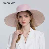 Summer Hat for Women Korean Uv Solid Bucket Hat Elegant Lady Wide Brim Ladies Hats Sun Protection Oversized Beach Visor Cap