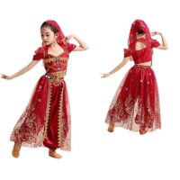 【YD】 Kids Belly Set Sari Performance Costume Bollywood Children Outfit