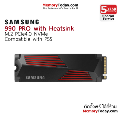 SAMSUNG 990 Pro with Heatsink PCIe4.0 NVMe M.2 SSD 1TB/2TB