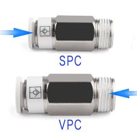 เช็ควาล์วตัวเชื่อมแบบด่วนนิวเมติก SPC VPC ด้ายด้านนอก1/8 1/4 3/8 1/2ท่อระบายตรงท่อแก๊สเชื่อมต่อทางเดียว