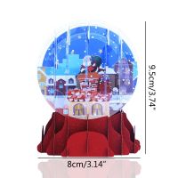 3D Snow Globe Christmas Cards Xmas Pop Up 3D Christmas Greeting Cards Xmas Holiday Greeting Presents Cards with Wholesale