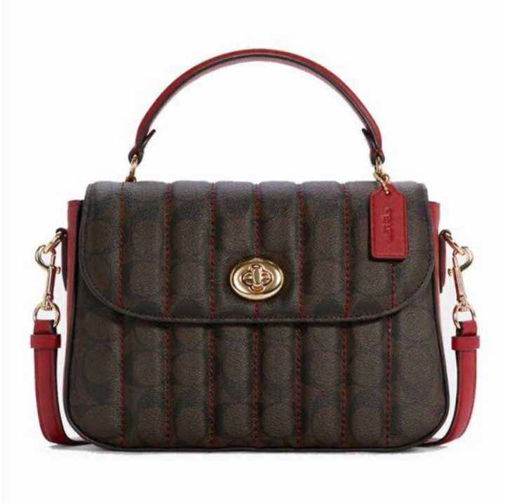 Coach Marlie Top Handle Satchel In Signature Canvas With Quilting FO