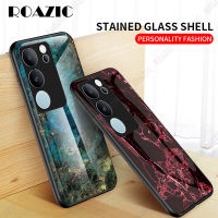 ROAZIC เคสกันกระแทกสำหรับ VIVO V29 5G /Vivo S17 Pro 5G ฝาหลังอ่อนนุ่มกระจกเทมเปอร์หินอ่อนเคสโทรศัพท์กรอบซิลิโคน