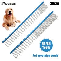 Dog Comb Beauty Hair Fur Removal Brush 30cm Stainless Steel Lightweight Pets Dog Cat Grooming Dematting Combs For Shaggy Dogs Brushes  Combs