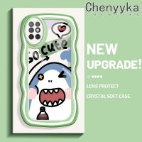 Chenyyka เคสสำหรับ Infinix Note 8 X692 เคสการ์ตูตูน ฉลามน่ารักใหม่มาการองลูกคลื่นขอบกันกระแทกใสนิ่มเคสมือถือโปร่งใส กล้องถ่ายรูปที่สร้างสรรค์เคสฝาครอบป้องกันซิลิก้าเจล