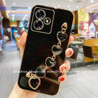 เคสโทรศัพท์ Infinix Hot30 Hot 30i Hot 30 Play เคส Phone Case หรูหราสีสันลูกกวาดชุบเคสซิลิโคนอ่อนนุ่มพร้อม2023สร้อยข้อมือรูปหัวใจ