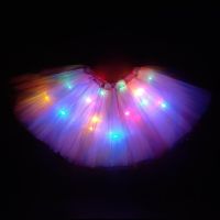 [Childrens clothing] 2022ไฟ LED หลากสีสำหรับเด็กในปีใหม่กระโปรงบัลเล่ต์แสงไล่ระดับสีบัลเล่ต์ผ้าทูลสีรุ้งสำหรับงานปาร์ตี้เจ้าหญิงกระโปรงเต้นรำ