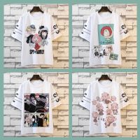 NEW Spy Play House Spyx Family Emotion Set Animation Cute Arnia Print Loose Top Cartoon Summer Short Sleeve