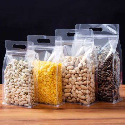 50PCS 3D Clear Plastic Portable Ziplock Bags Reclosable Food Snack Sugar Tea Spice Cereals Wedding Child Gifts Packaging Pouches Food Storage Dispense