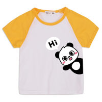 การ์ตูน Panda ชายหญิงฤดูร้อนแขนสั้นเสื้อยืดเด็กแฟชั่นน่ารักเสื้อยืดลายการ์ตูนแขนสั้น Raglan เสื้อยืดเด็กเสื้อผ้าสบายๆกีฬา Tees