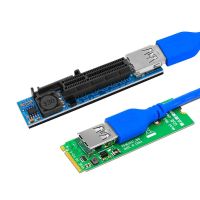 Raiser NVME M.2 to PCI-E X4 Card Extension Port Adapter Riser Card Graphics Cards Connector PCIE Extender with 60cm USB3.0 Cable Cables