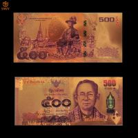 Thailand Colorful Currency 500 Baht Gold Banknote in 24k Gold Plated Paper Money Banknote Collection And Home Decorations