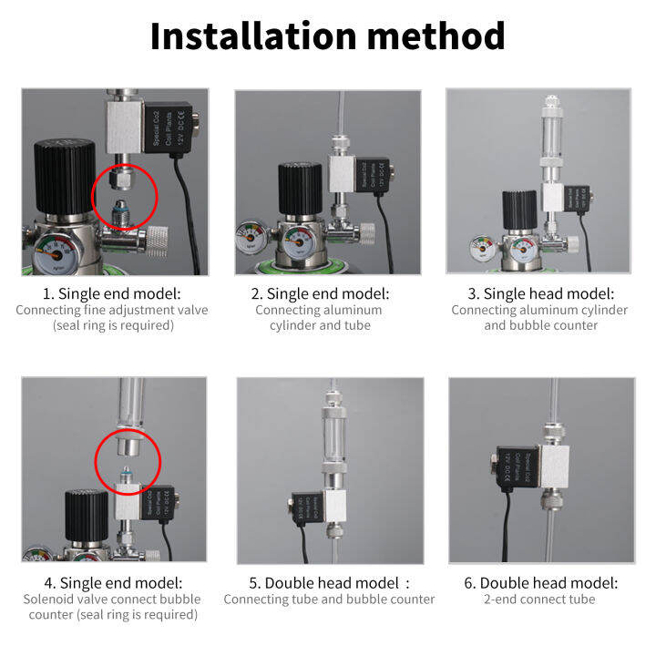 วาล์วน้ำสำหรับ-aquarium-co2ตัวควบคุมระบบ-dc-12v-เชื่อมต่อ4-6มม-หรือเครื่องทำฟองอากาศ-double-head-noiseless-ต่ำอุณหภูมิรุ่น