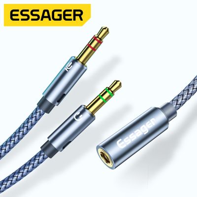 Essager Aux Cable Headphones Audio Splitter 3.5mm Female to 2 jack 3.5mm Male For Computer Speaker Mic Y Splitter to PC Adapter