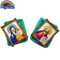 Christian series silicone mold for cake decorating Jesus Blessed Virgin Mary fondant cupcake mold chocolate polymer clay mould Bread Cake  Cookie Acce