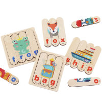 New Long Strip Montessori English Word Puzzle Wooden Kids Toy Jigsaw Board Letter Matching Educational Toys For Children Gifts