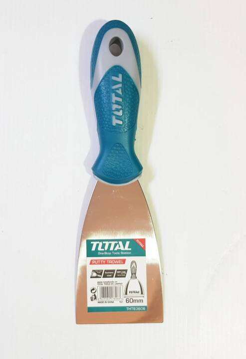 total-เกียงโป้วสี-สแตนเลส-ด้ามยาง-อย่างดี-ขนาด-2-นิ้ว-รุ่น-tht83606-putty-trowel